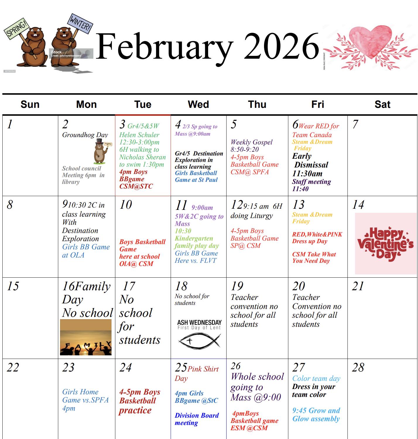 feb cal
