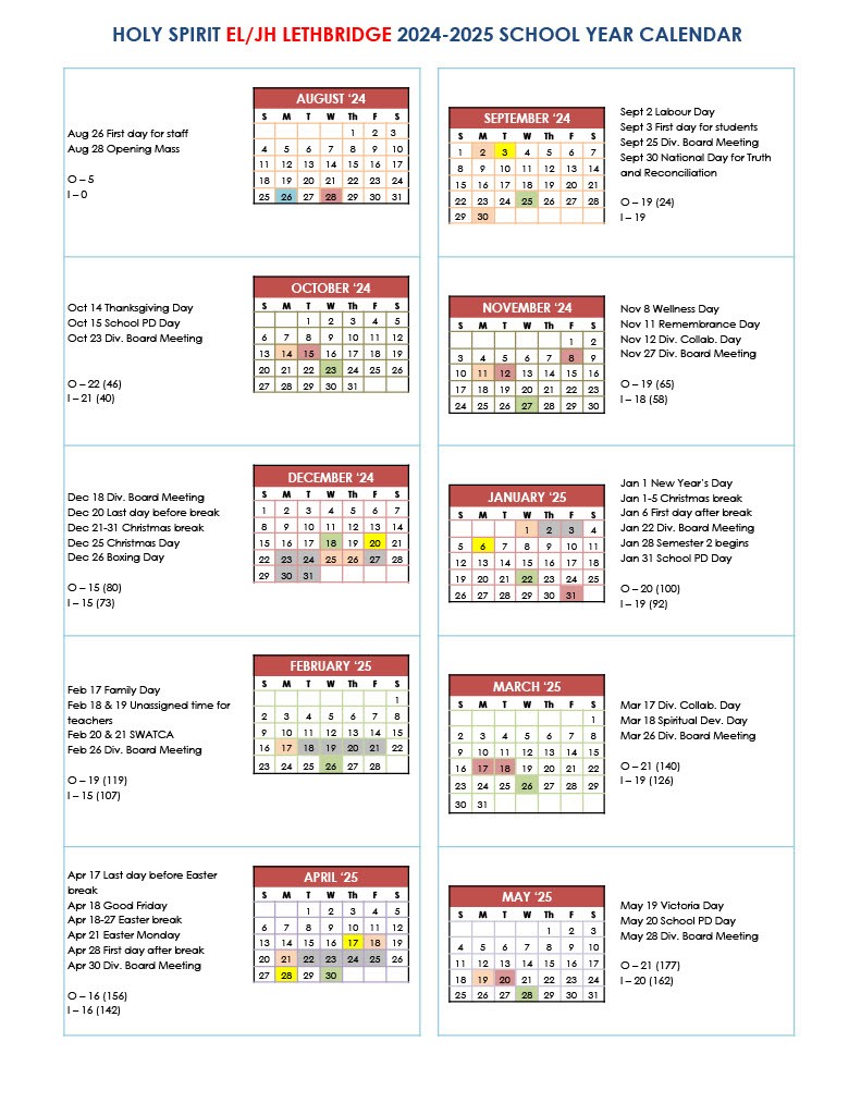 CSM 2024 25 School Year Calendar